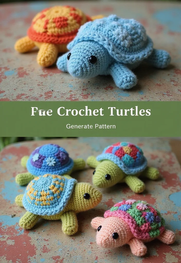 Crochet Turtle Pattern Free: Cute Animal Plush Guide with 19 Ocean-Inspired Visual Inspirations - 17. Turtles with Fun Patterns