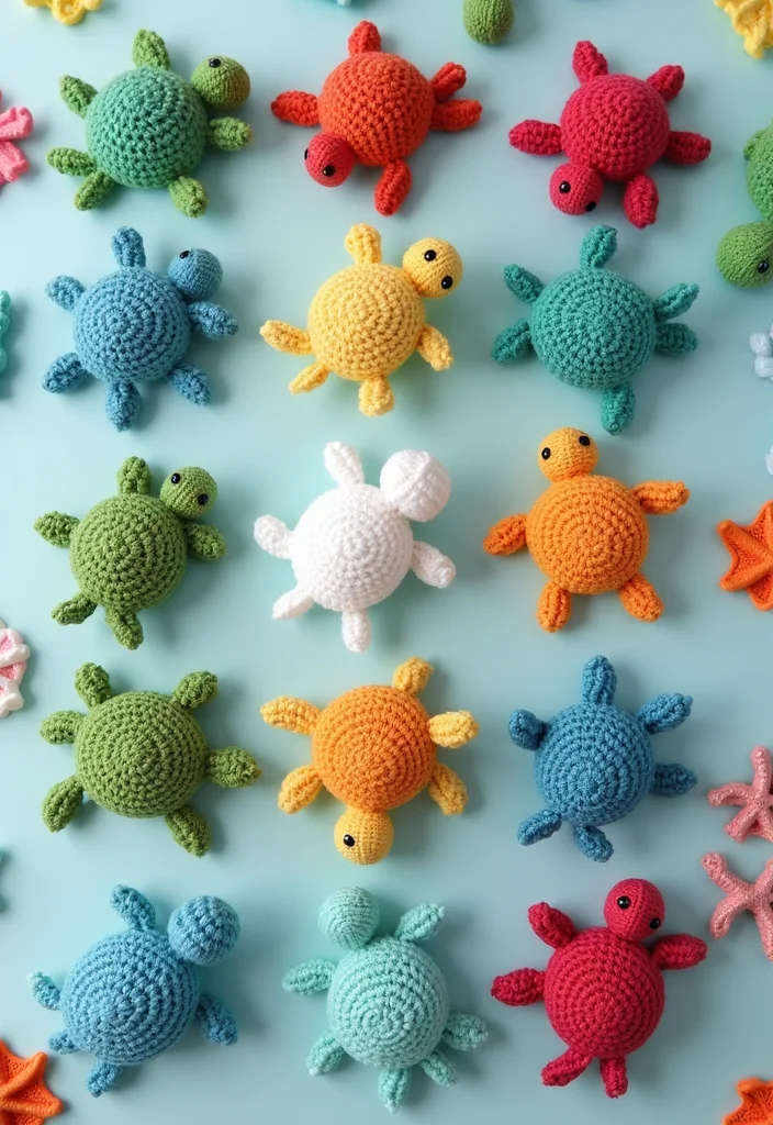 Crochet Turtle Pattern Free: Cute Animal Plush Guide with 19 Ocean-Inspired Visual Inspirations - 2. Miniature Turtles