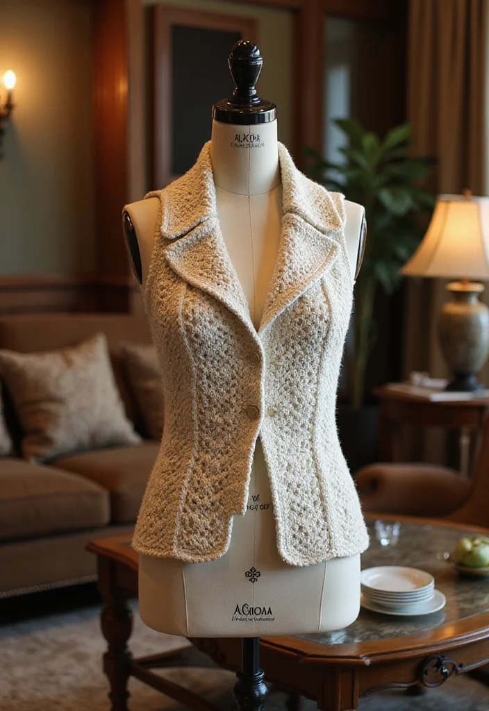 Crochet Vest Pattern Free: Stylish Layering Guide with 18 Trendy Visual Inspirations - 7. Elegant Shawl-Collared Crochet Vest