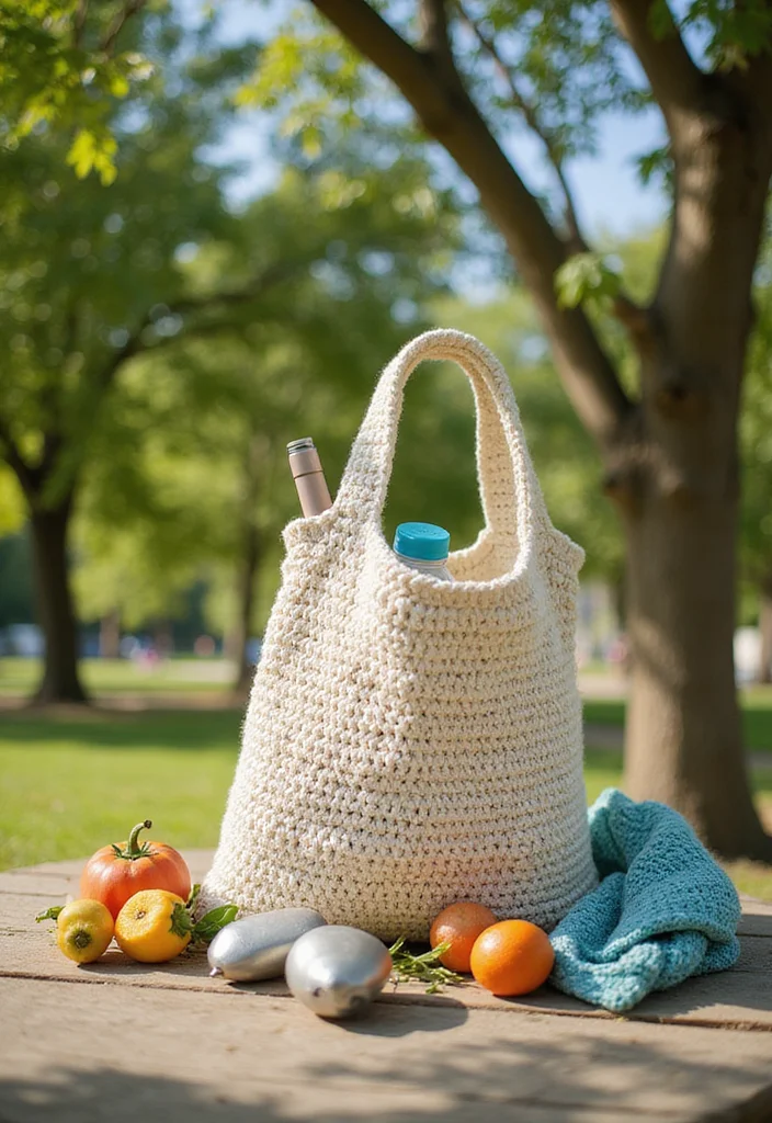 Crochet Water Bottle Holder Tutorial with 17 Functional Visual Inspirations - 3. Eco-Friendly Reusable Market Bag