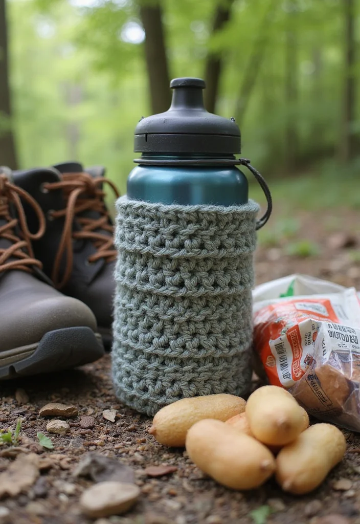 Crochet Water Bottle Holder Tutorial with 17 Functional Visual Inspirations - 5. Padded Water Bottle Holder