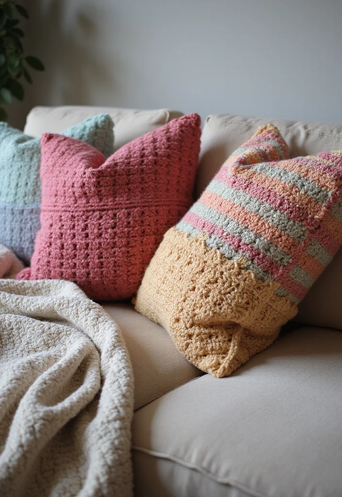 Cute Things to Crochet: Fun & Easy Ideas with 19 Sweet Visual Inspirations - 6. Sweet Crochet Pillow Covers