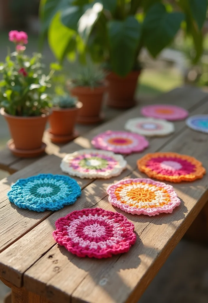 Easy Beginner Crochet Patterns: Simple First-Project Guide with 17 Helpful Visual Inspirations - 1. Simple Crochet Coasters