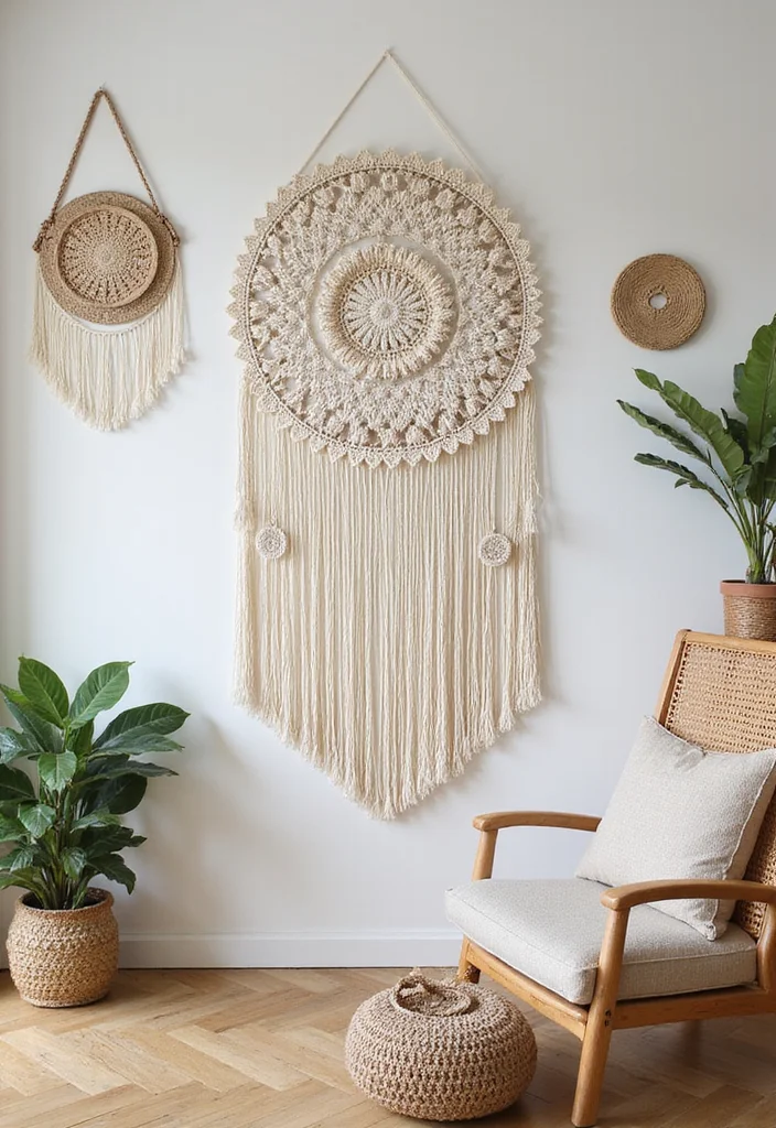 Easy Beginner Crochet Patterns: Simple First-Project Guide with 17 Helpful Visual Inspirations - 11. Crochet Wall Hanging