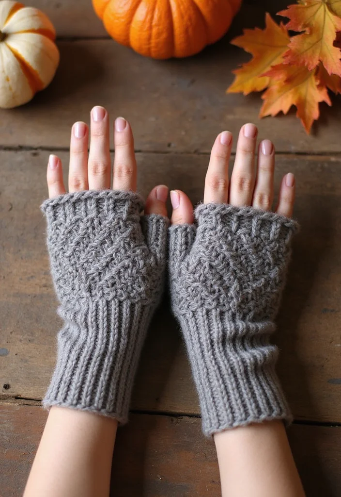 Easy Beginner Crochet Patterns: Simple First-Project Guide with 17 Helpful Visual Inspirations - 14. Easy Crochet Fingerless Gloves