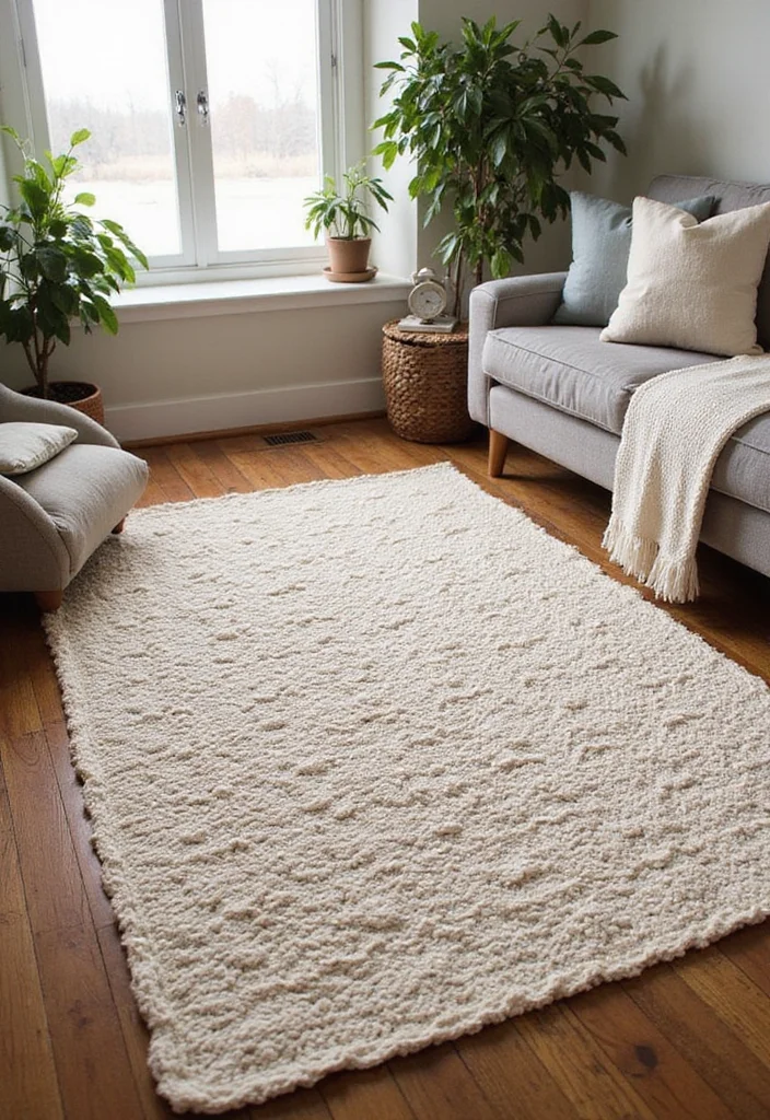 Easy Beginner Crochet Patterns: Simple First-Project Guide with 17 Helpful Visual Inspirations - 17. Easy Crochet Rug