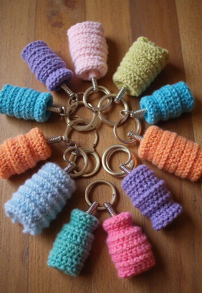 Easy Beginner Crochet Patterns: Simple First-Project Guide with 17 Helpful Visual Inspirations - 4. Fun Crochet Keychains