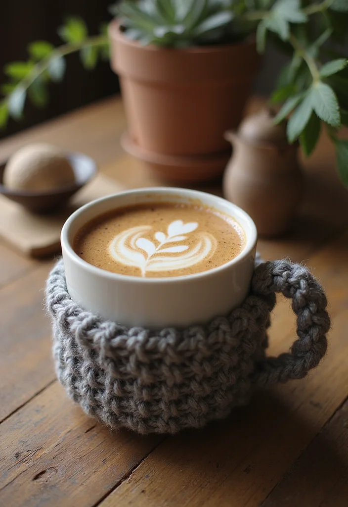 Easy Beginner Crochet Patterns: Simple First-Project Guide with 17 Helpful Visual Inspirations - 8. Adorable Crochet Cup Cozy