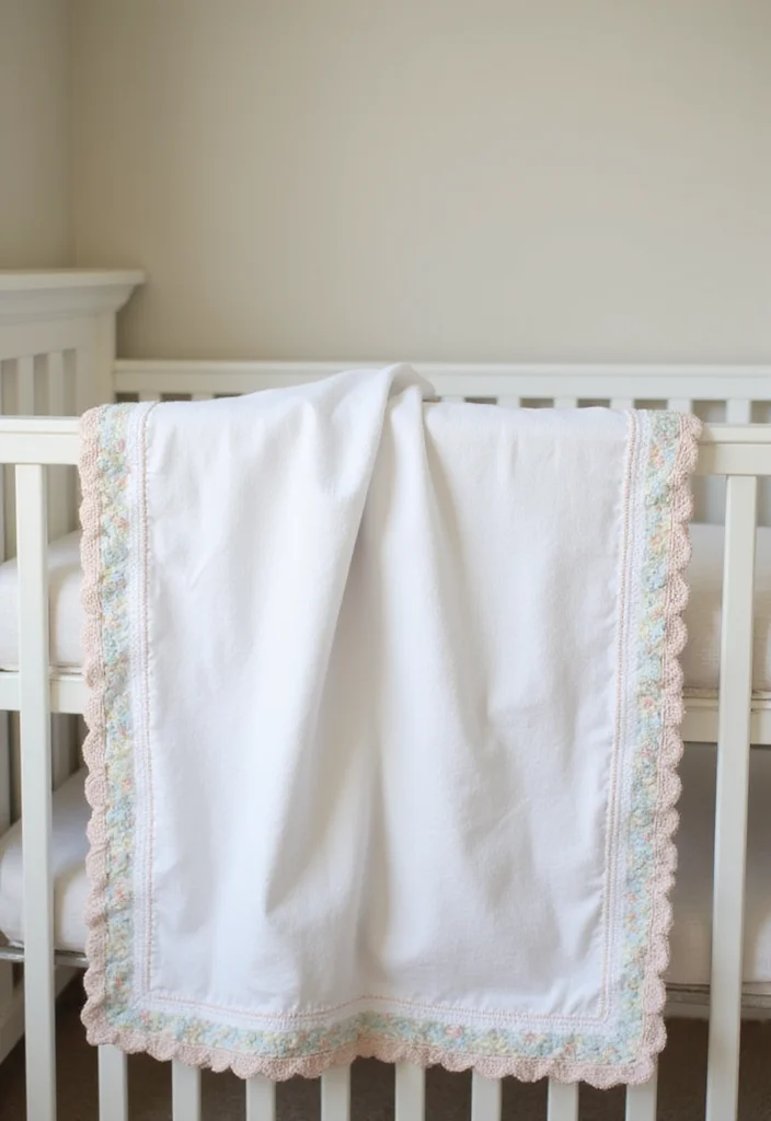 Easy Crochet Baby Blanket Guide: 20 Gentle Visual Inspirations for Beginners - 20. Simple Baby Blanket with Border