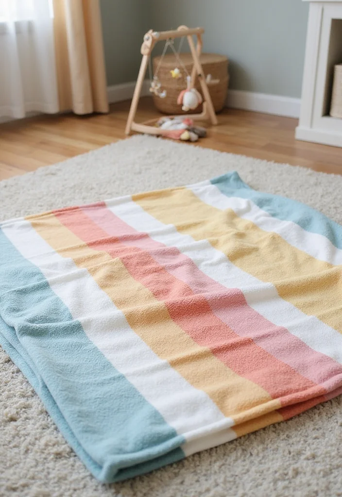 Easy Crochet Baby Blanket Guide: 20 Gentle Visual Inspirations for Beginners - 8. Simple Stripes Blanket