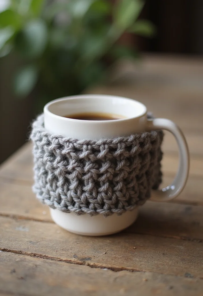 Easy Things to Crochet: Beginner-Friendly Guide with 17 Simple Visual Inspirations - 10. Crochet Cup Cozy