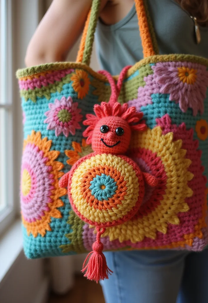 Easy Things to Crochet: Beginner-Friendly Guide with 17 Simple Visual Inspirations - 11. Crochet Bag Charm