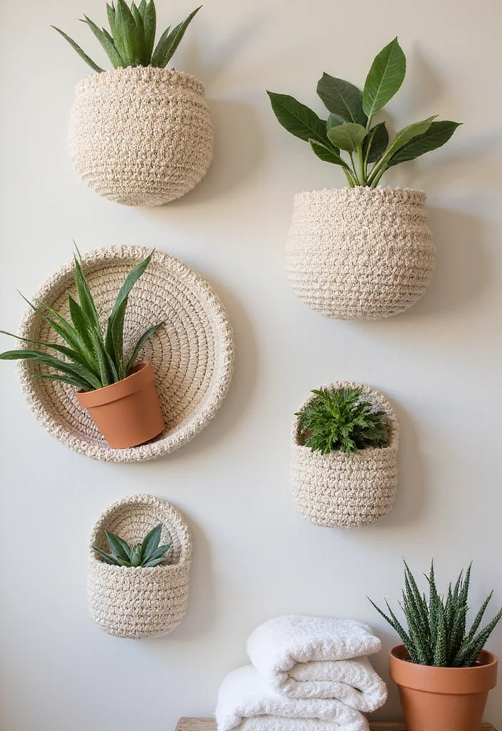 Easy Things to Crochet: Beginner-Friendly Guide with 17 Simple Visual Inspirations - 13. Crochet Wall Baskets