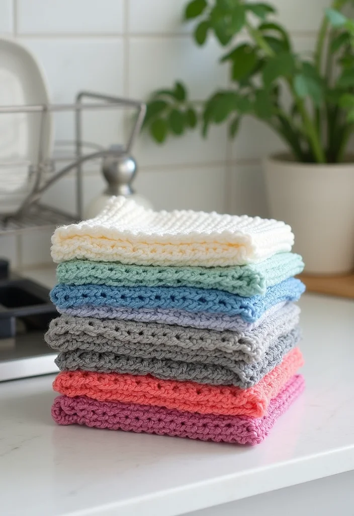 Easy Things to Crochet: Beginner-Friendly Guide with 17 Simple Visual Inspirations - 3. Easy Crochet Dishcloths