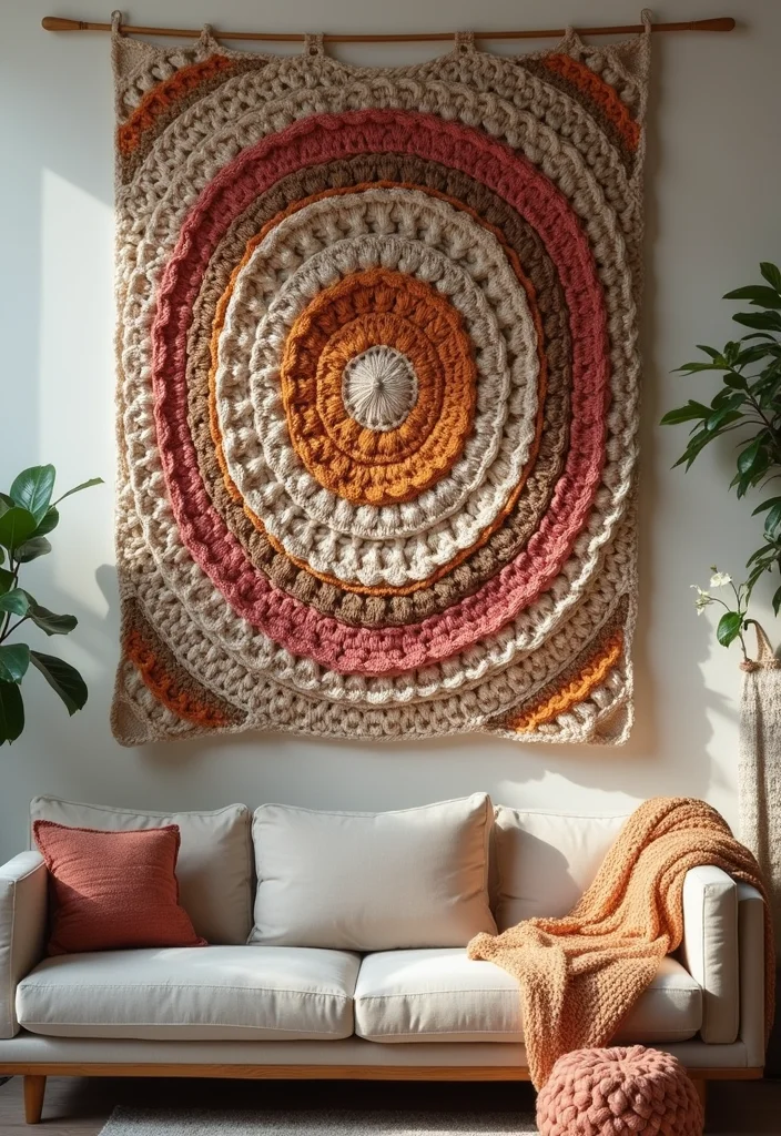 Easy Things to Crochet: Beginner-Friendly Guide with 17 Simple Visual Inspirations - 4. Decorative Crochet Wall Hanging