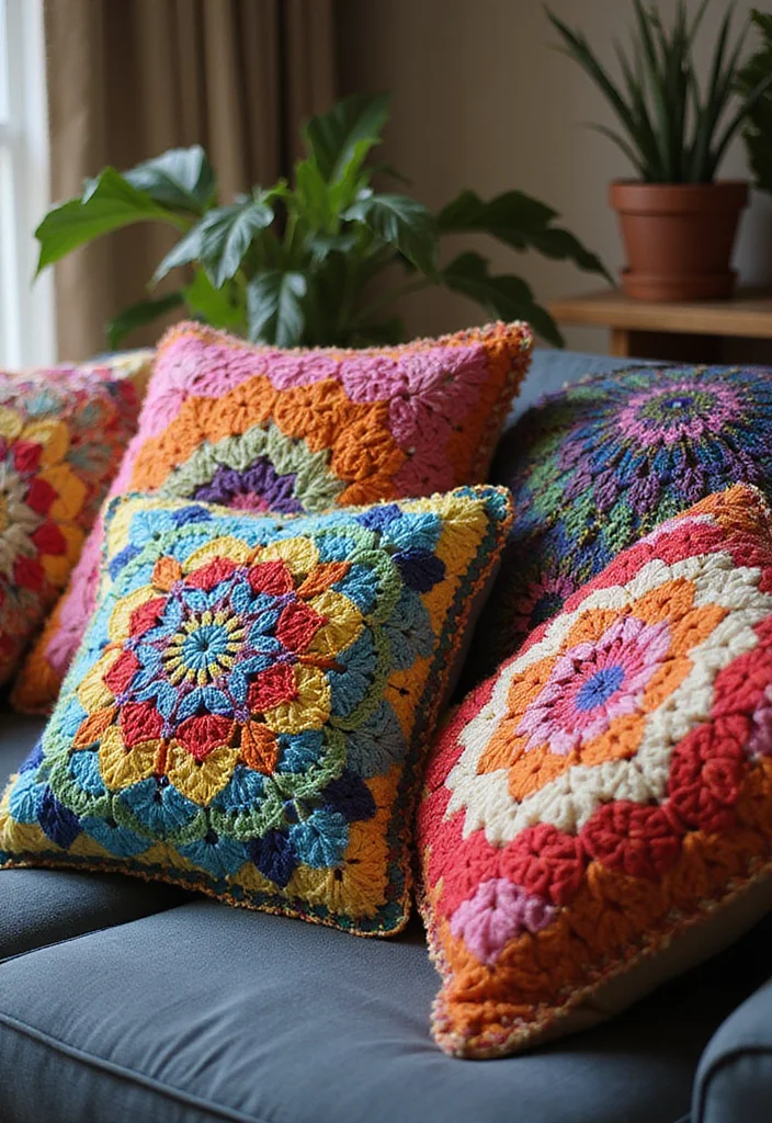 Easy Things to Crochet: Beginner-Friendly Guide with 17 Simple Visual Inspirations - 6. Crochet Cushion Covers
