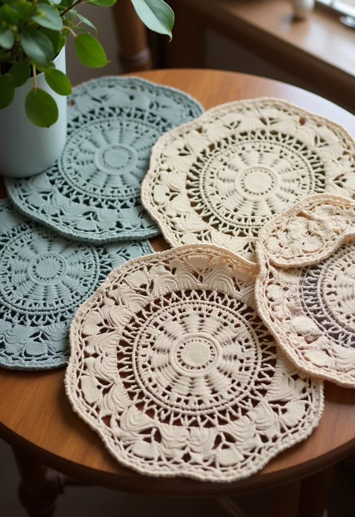 Free Crochet Doily Patterns: Lace Design Guide with 17 Intricate Visual Inspirations - 12. Layered Doily Set