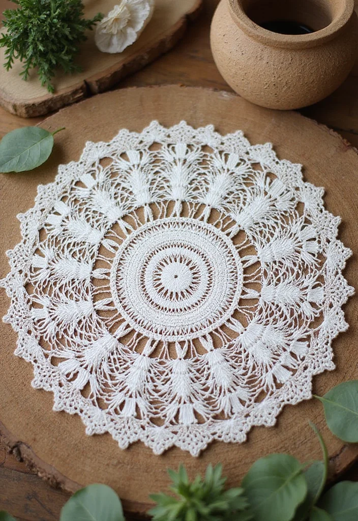 Free Crochet Doily Patterns: Lace Design Guide with 17 Intricate Visual Inspirations - 15. Bohemian Circular Doily