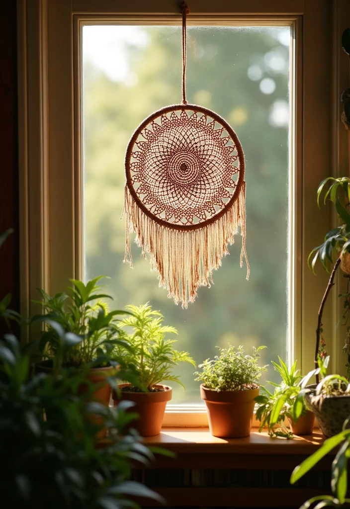 Free Crochet Doily Patterns: Lace Design Guide with 17 Intricate Visual Inspirations - 3. Dreamcatcher Inspired Doily