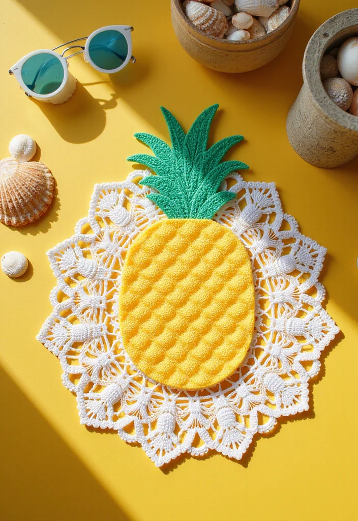 Free Crochet Doily Patterns: Lace Design Guide with 17 Intricate Visual Inspirations - 8. Pineapple Lace Doily