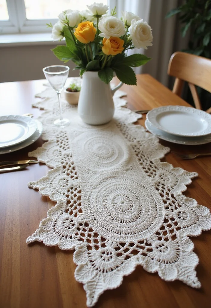 Magic Ring Crochet Tutorial: Master the Basics with 18 Clear Visual Inspirations - 10. Beautifully Crocheted Table Runners