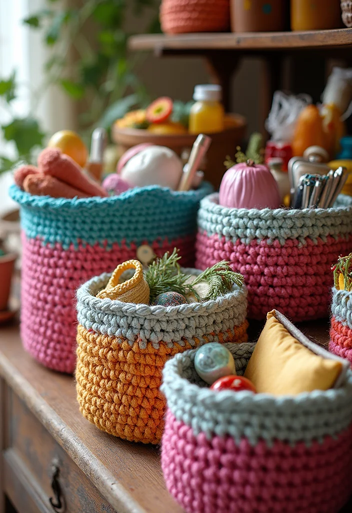 Magic Ring Crochet Tutorial: Master the Basics with 18 Clear Visual Inspirations - 11. Whimsical Crochet Baskets
