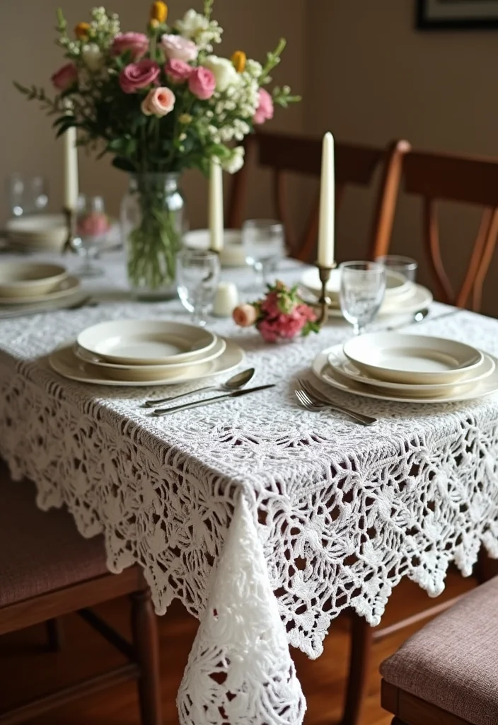 Magic Ring Crochet Tutorial: Master the Basics with 18 Clear Visual Inspirations - 16. Elegant Crochet Tablecloths