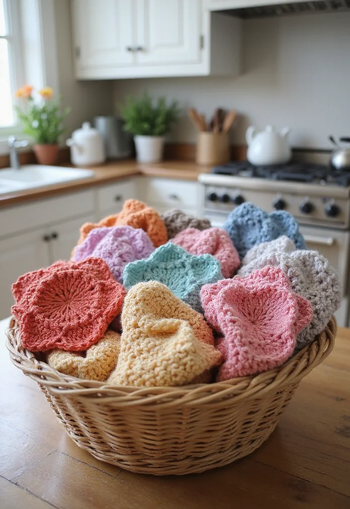 Magic Ring Crochet Tutorial: Master the Basics with 18 Clear Visual Inspirations - 9. Fun and Functional Dishcloths