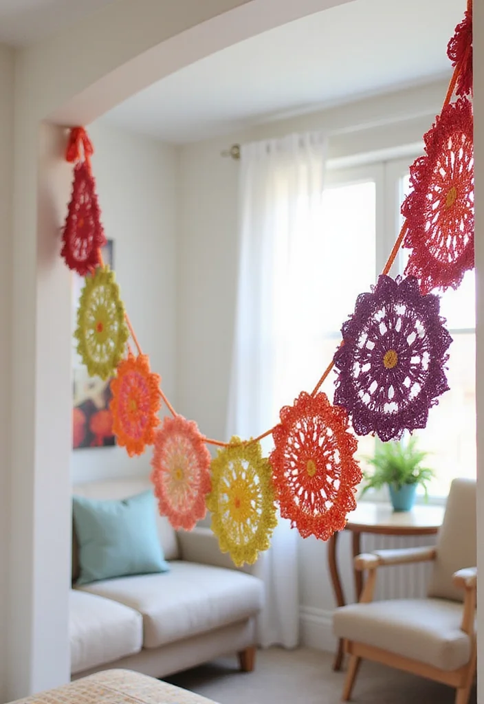 Mosaic Crochet Patterns Free: Geometric Design Guide with 19 Vibrant Visual Inspirations - 10. Geometric Crochet Garland