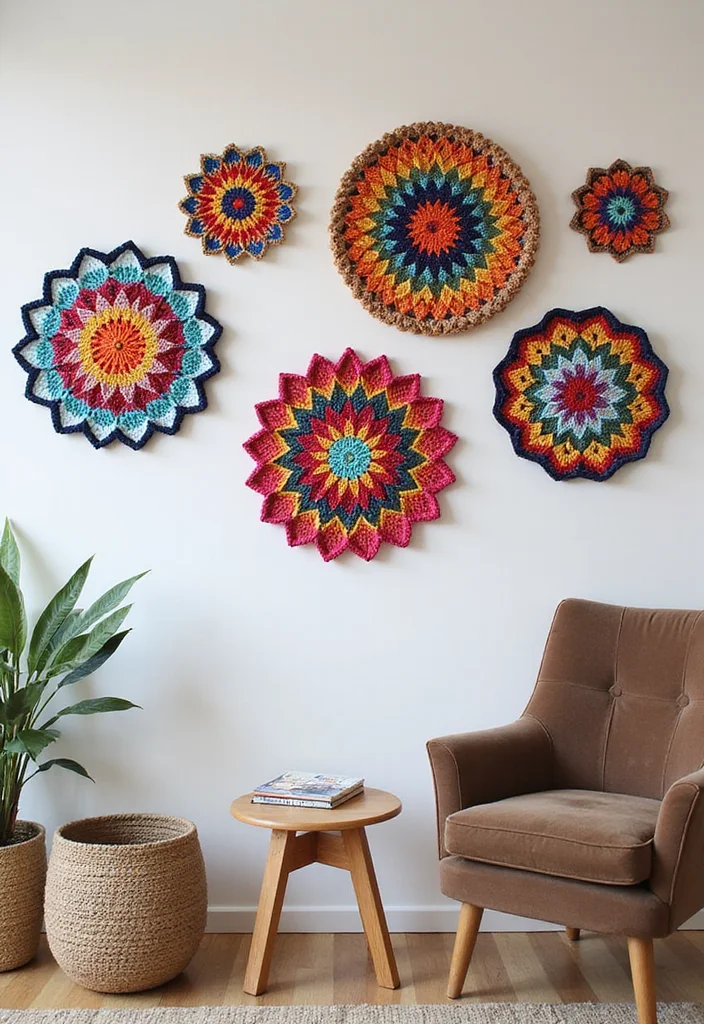 Mosaic Crochet Patterns Free: Geometric Design Guide with 19 Vibrant Visual Inspirations - 6. Mosaic Crochet Wall Art