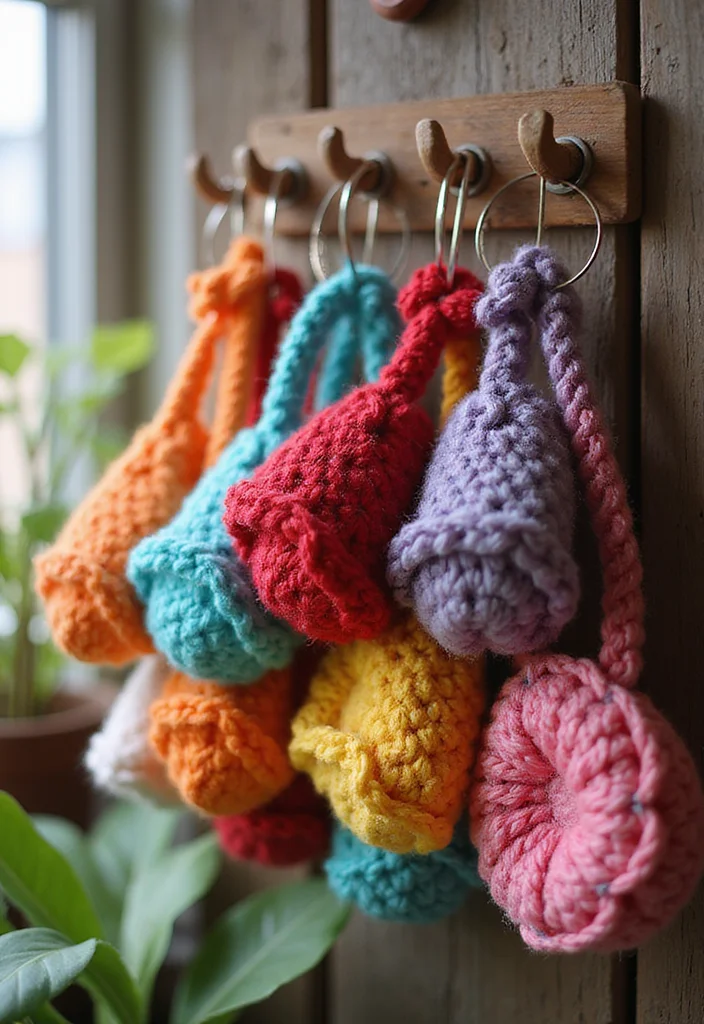 Scrap Yarn Crochet Projects: Eco-Friendly Ideas with 18 Creative Visual Inspirations - 10. Charming Crochet Keychains