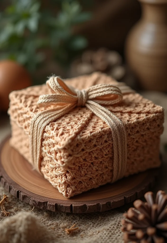 Scrap Yarn Crochet Projects: Eco-Friendly Ideas with 18 Creative Visual Inspirations - 17. Creative Crochet Gift Wrap