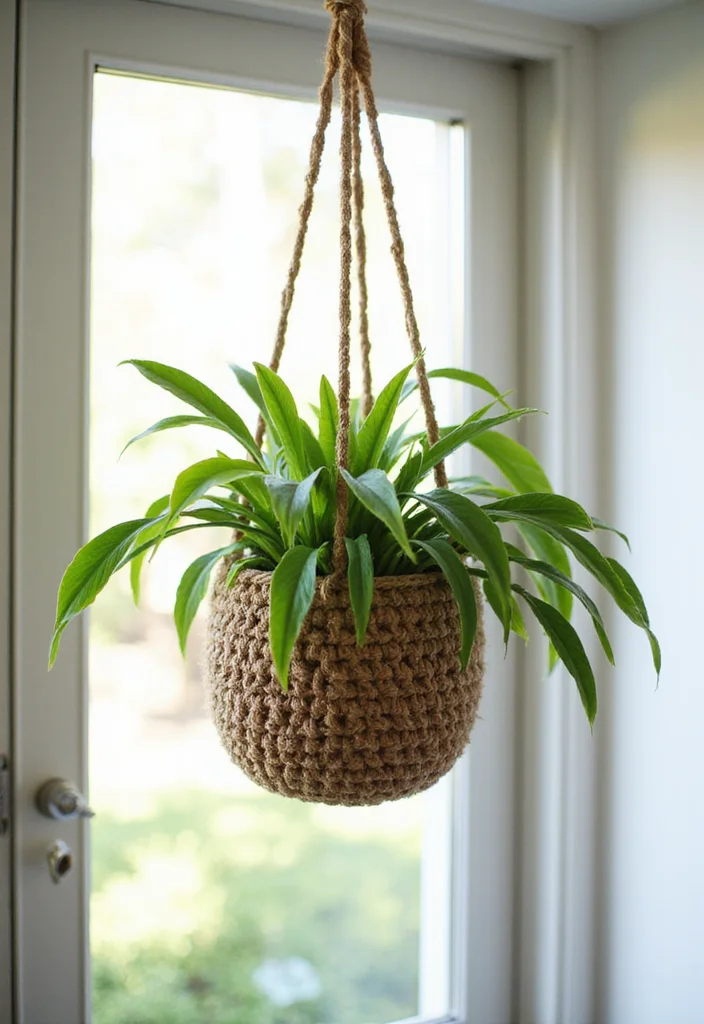 Scrap Yarn Crochet Projects: Eco-Friendly Ideas with 18 Creative Visual Inspirations - 4. Funky Plant Holders
