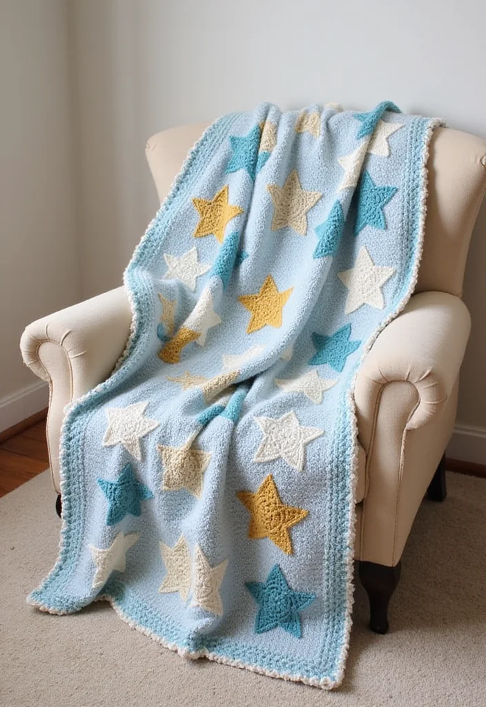 Star Blanket Crochet Pattern: Radiant Design Guide with 20 Inspiring Visual Inspirations - 1. Twinkling Star Blanket