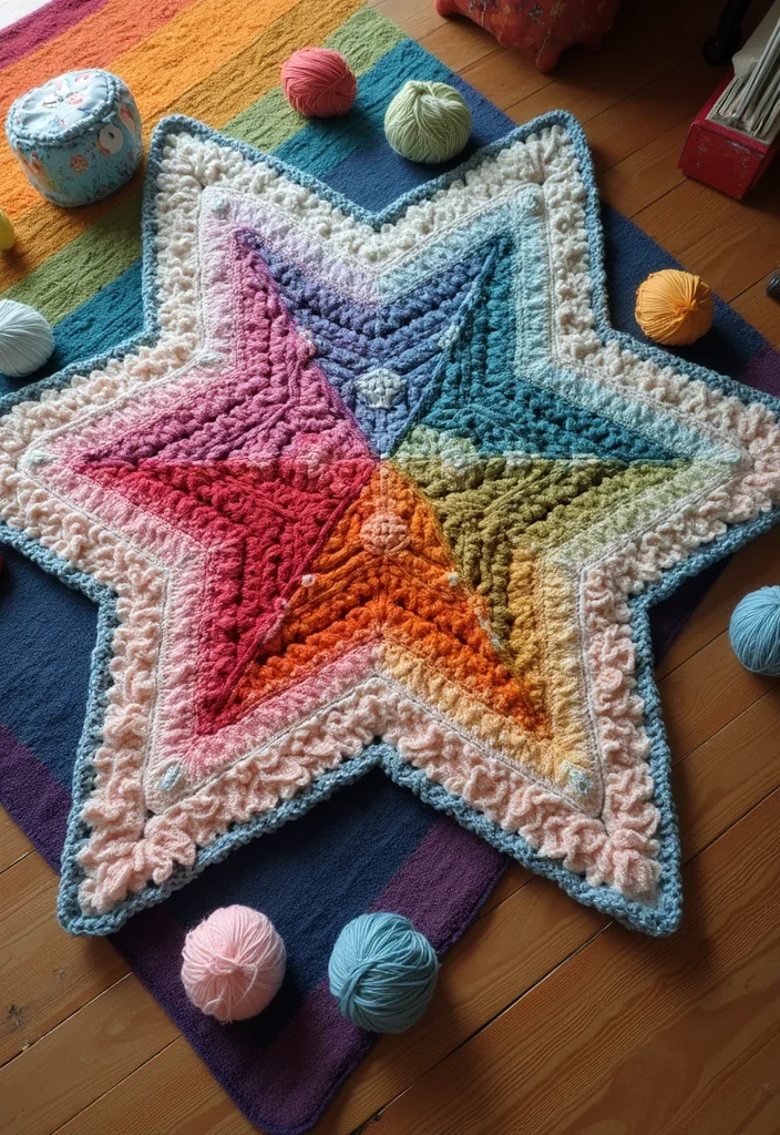 Star Blanket Crochet Pattern: Radiant Design Guide with 20 Inspiring Visual Inspirations - 10. Textured Star Blanket
