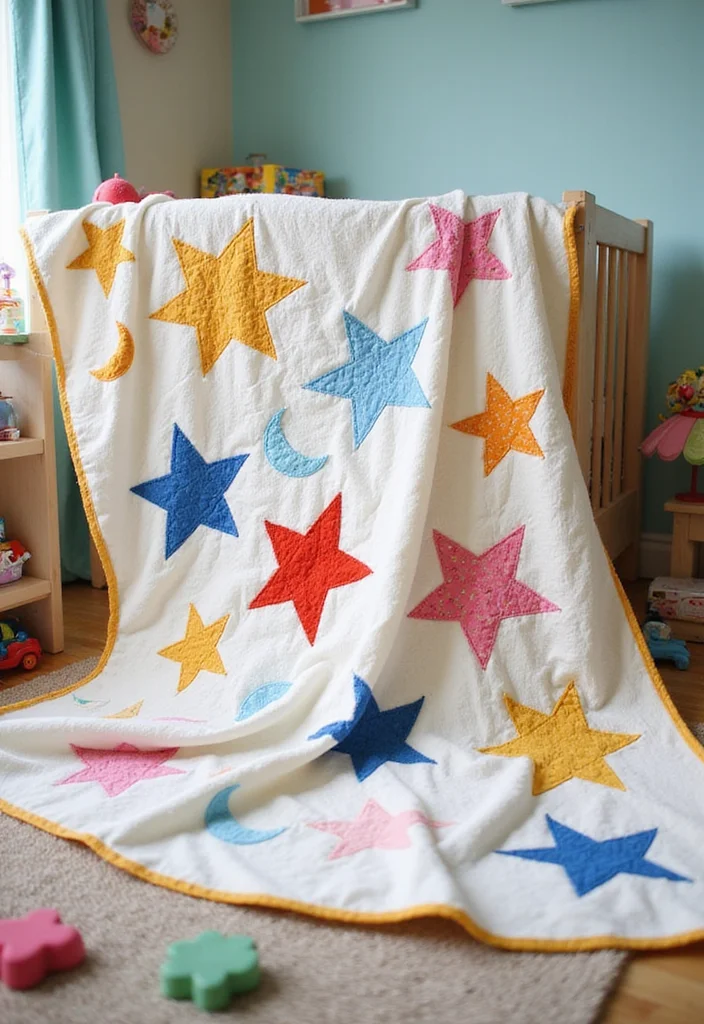 Star Blanket Crochet Pattern: Radiant Design Guide with 20 Inspiring Visual Inspirations - 13. Star Blanket with Appliqués