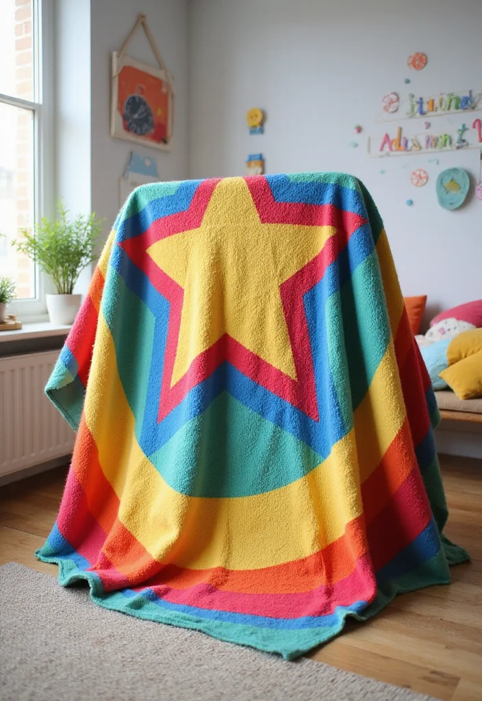 Star Blanket Crochet Pattern: Radiant Design Guide with 20 Inspiring Visual Inspirations - 17. Star Blanket with Color Blocks