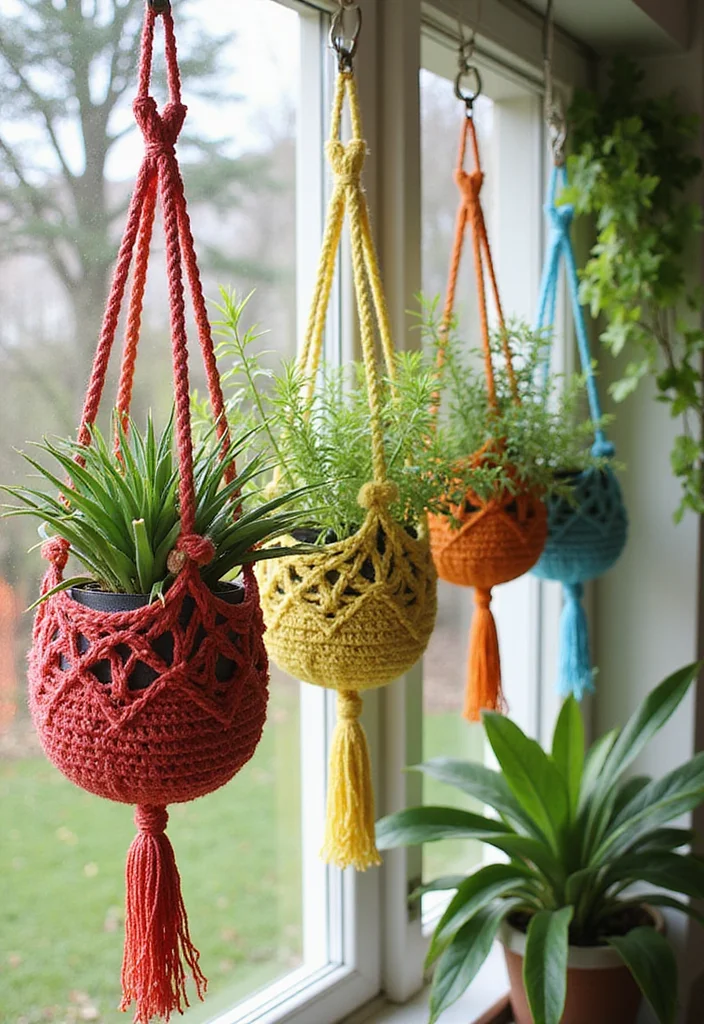 Tapestry Crochet Patterns Charts: Colorwork Guide with 20 Clear Visual Inspirations - 16. Crochet Plant Hangers